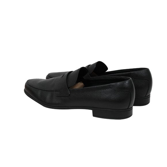 Prada Mens Penny Loafers US 11.5 UK 10.5 Black Saffiano Leather Slip On Casual main image 7